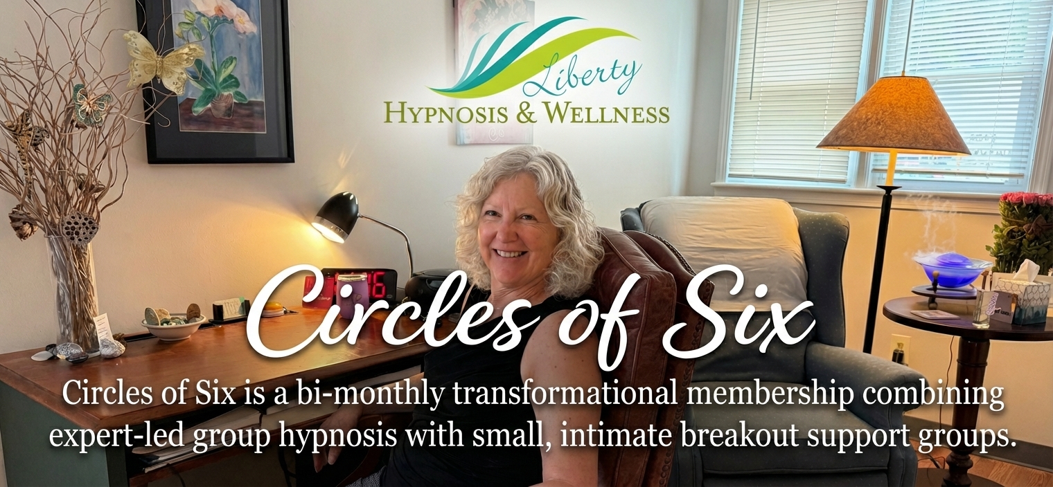 What is Circles of Six? Circles of Six is a bi-monthly transformational membership combining expert-led group hypnosis with small, intimate breakout support groups.